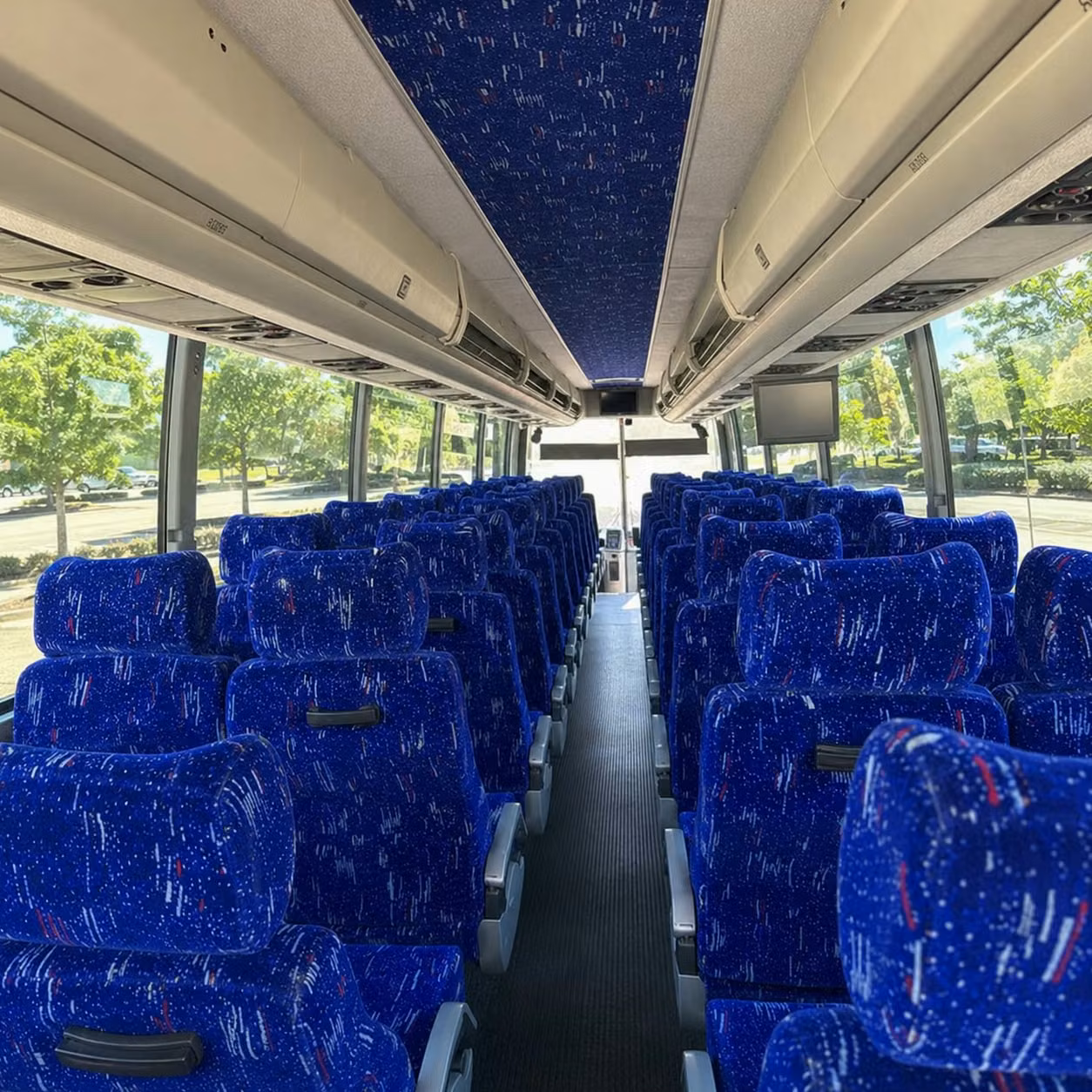 56 passenger charter bus inside