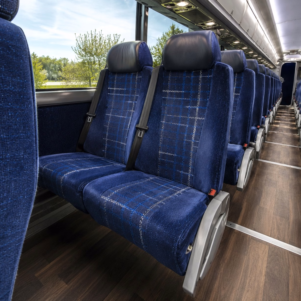 pasadena charter bus rental interior